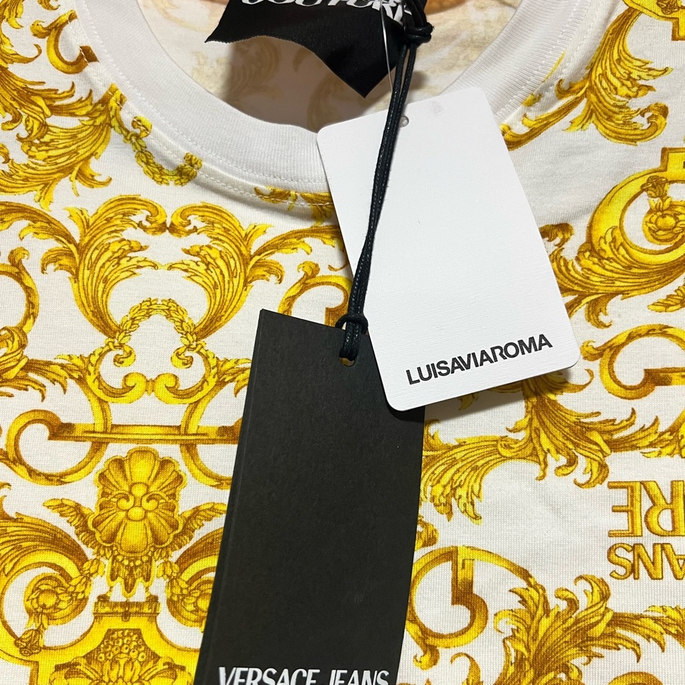 Versace Jeans Collection Gold Patterned Tee - Picture 3 of 5